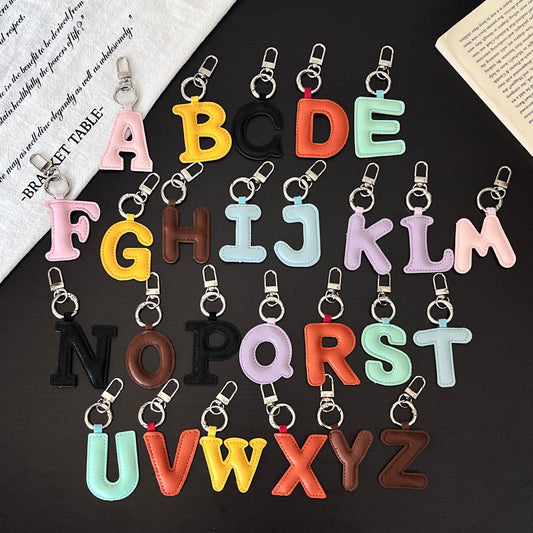 Colored Letter Charm Keychain