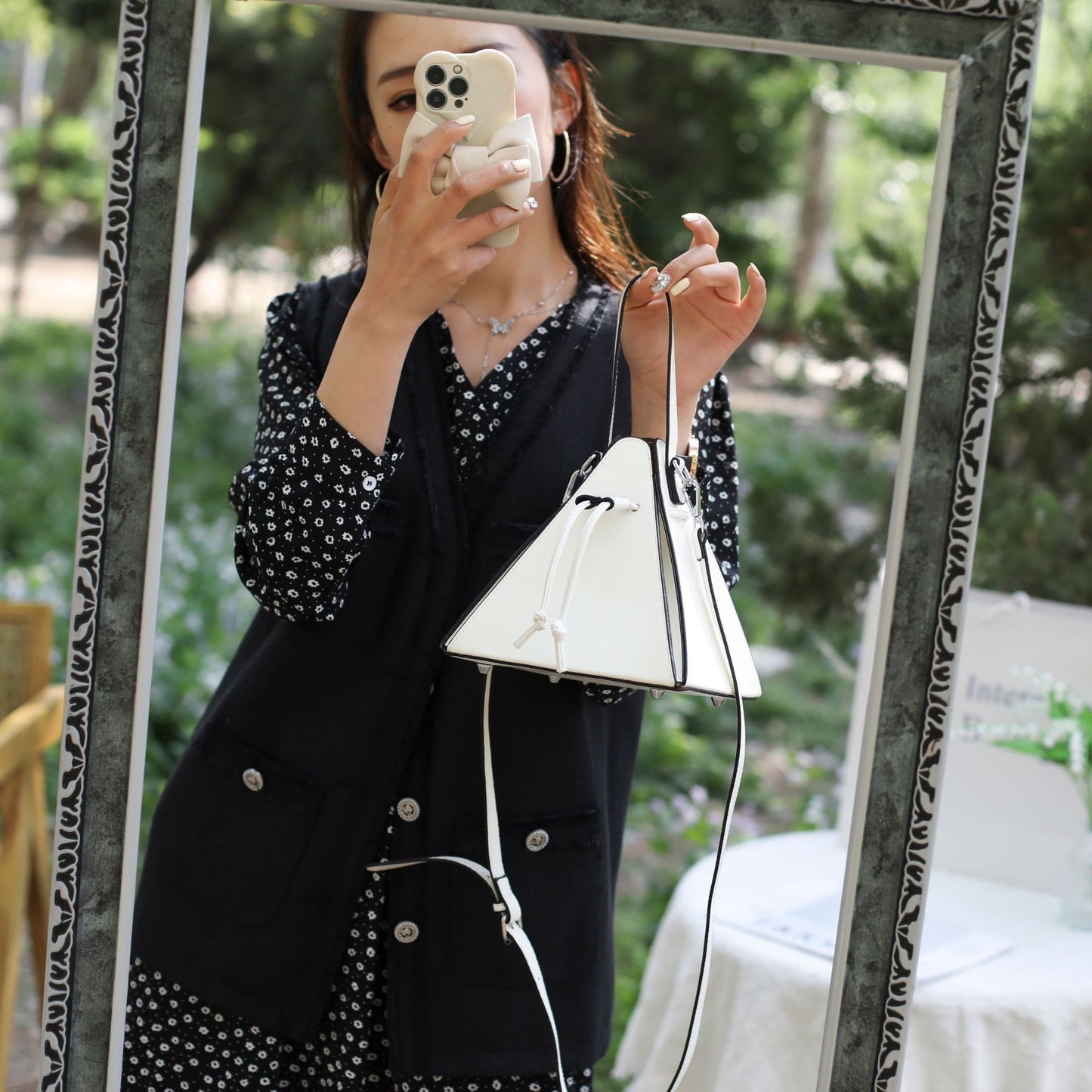 Geometric Triangle Crossbody Bag