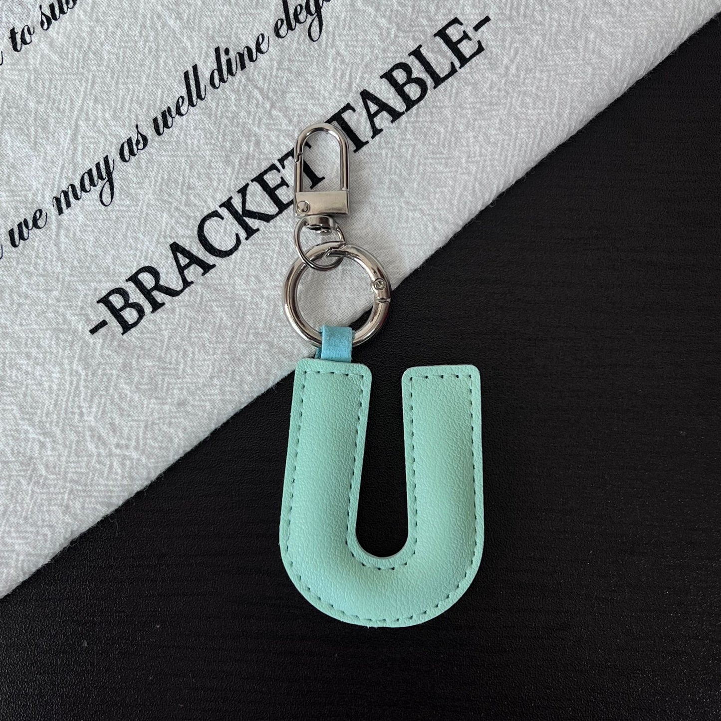 Colored Letter Charm Keychain
