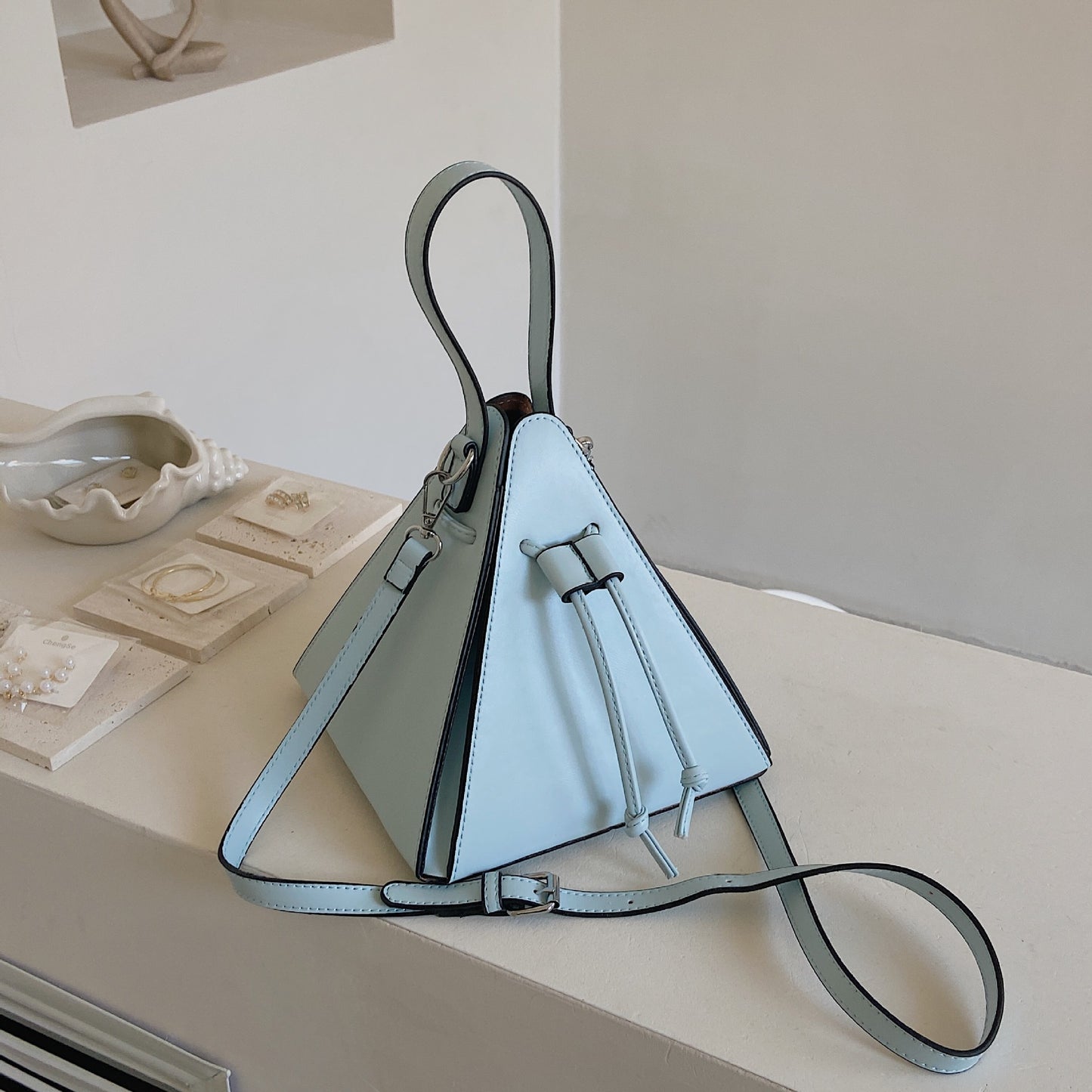 Geometric Triangle Crossbody Bag