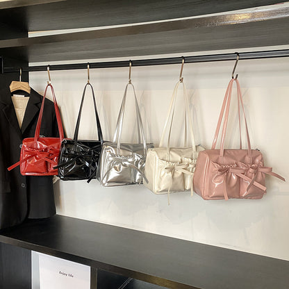 Pleather Bow Shoulder Bag