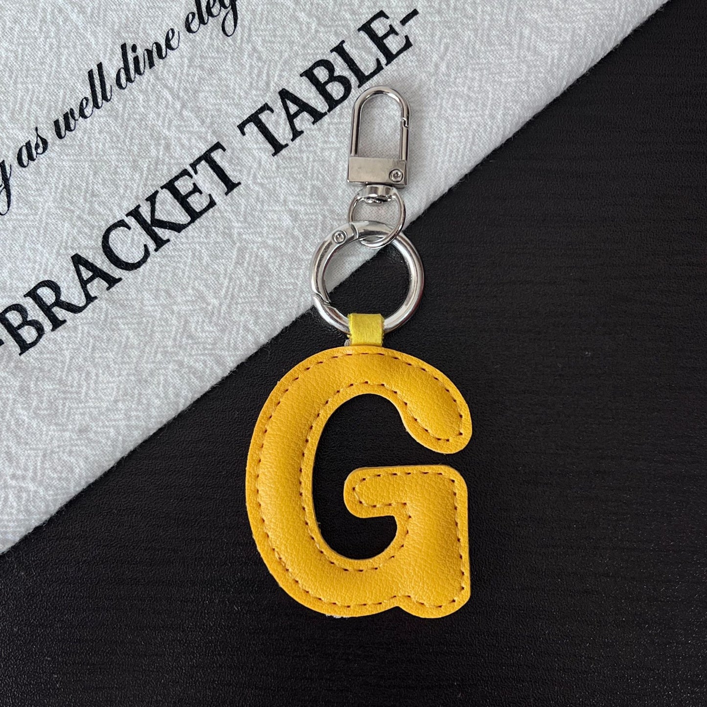 Colored Letter Charm Keychain