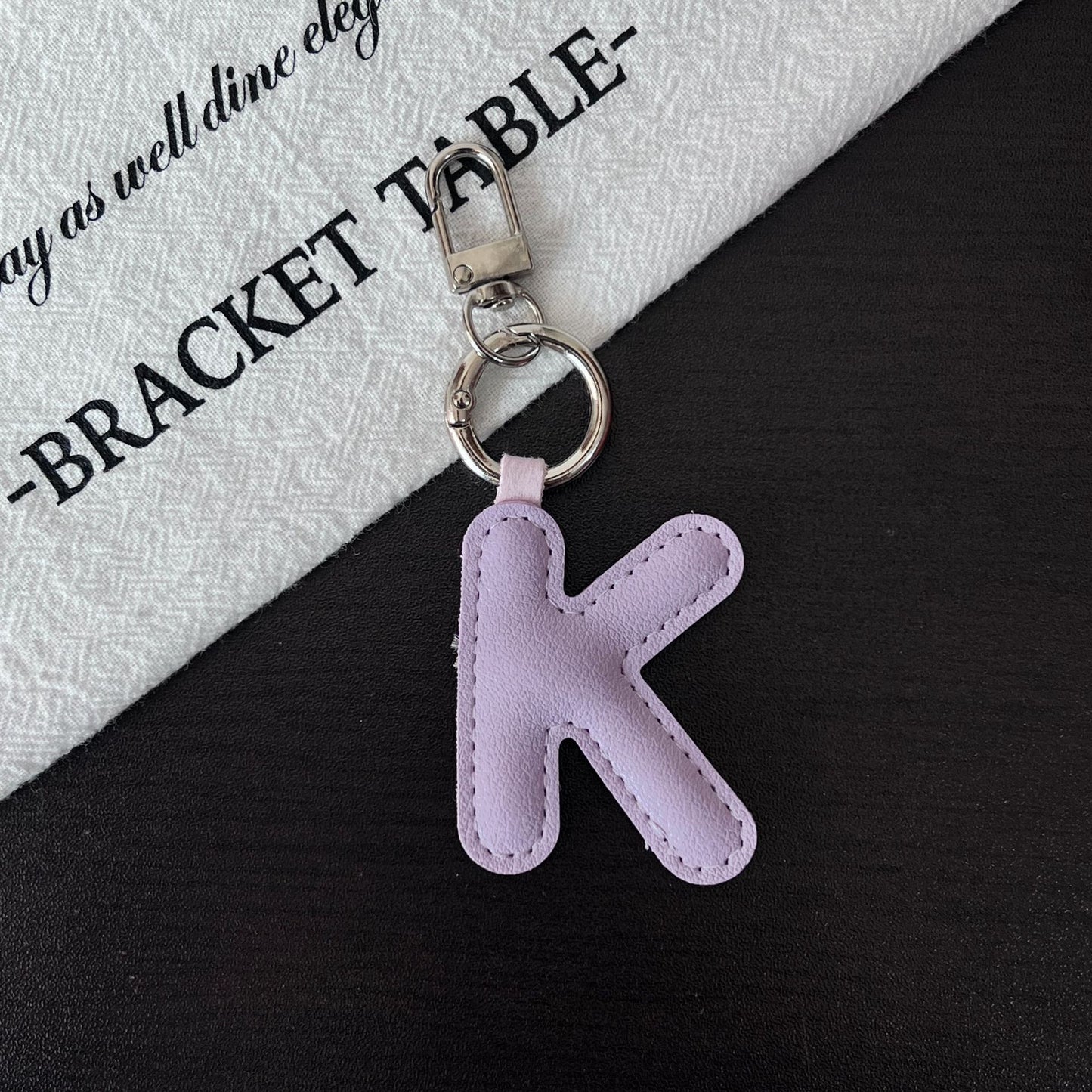 Colored Letter Charm Keychain