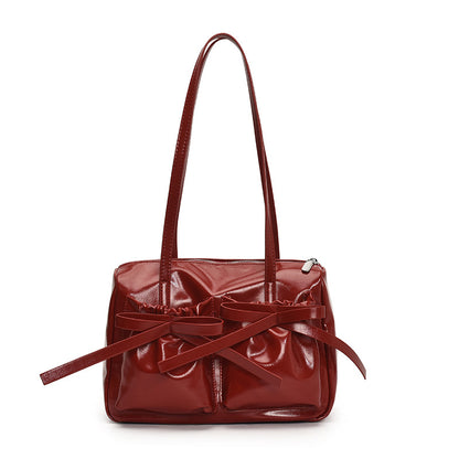 Pleather Bow Shoulder Bag