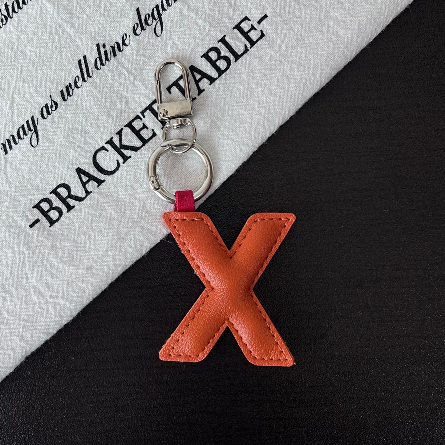 Colored Letter Charm Keychain