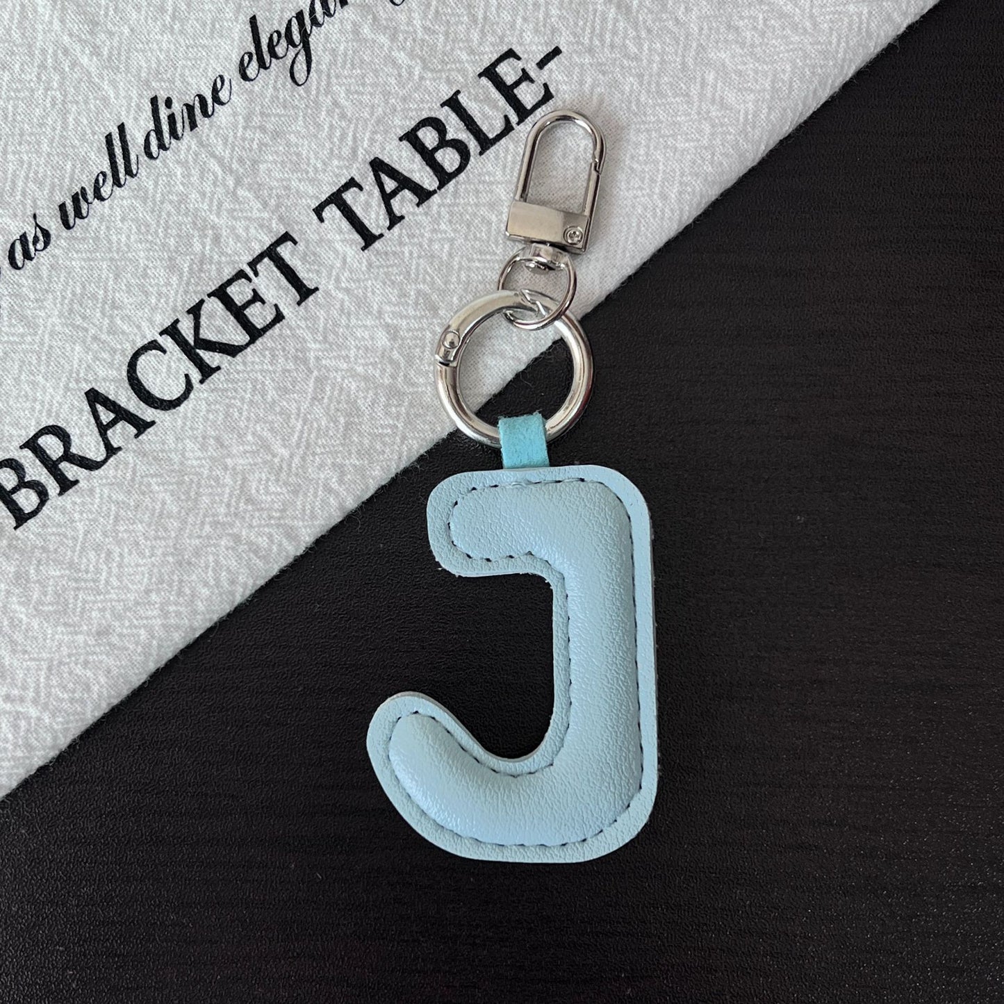 Colored Letter Charm Keychain