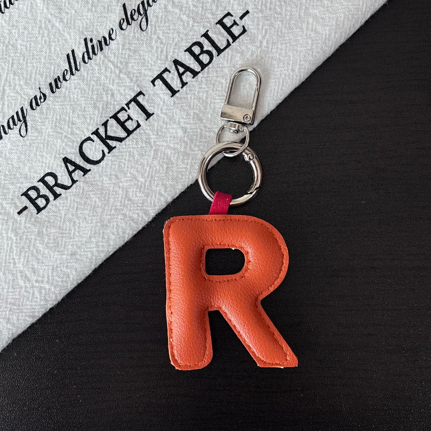 Colored Letter Charm Keychain