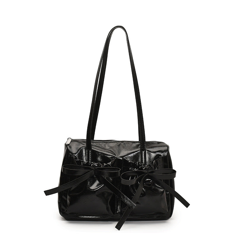Pleather Bow Shoulder Bag