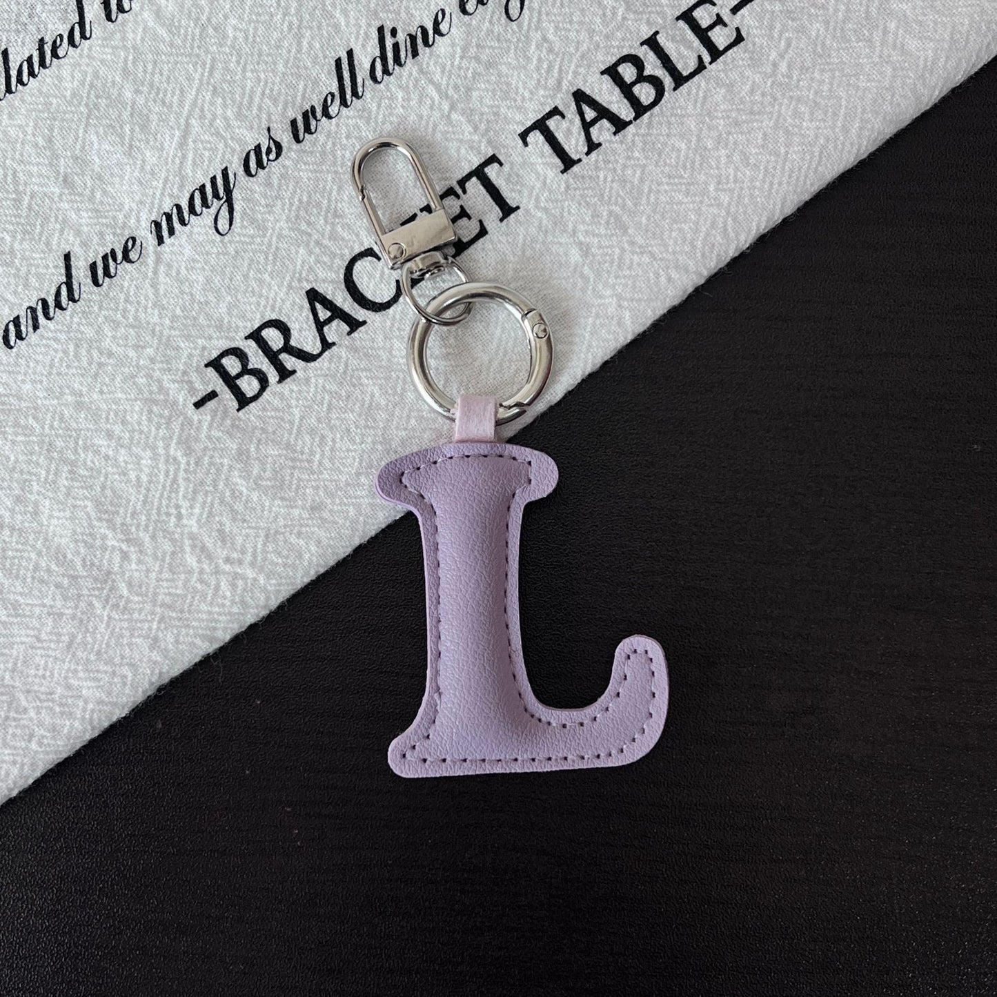 Colored Letter Charm Keychain