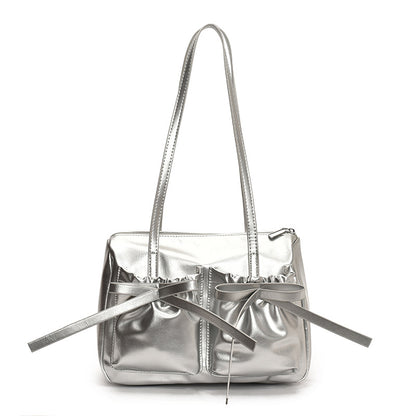 Pleather Bow Shoulder Bag