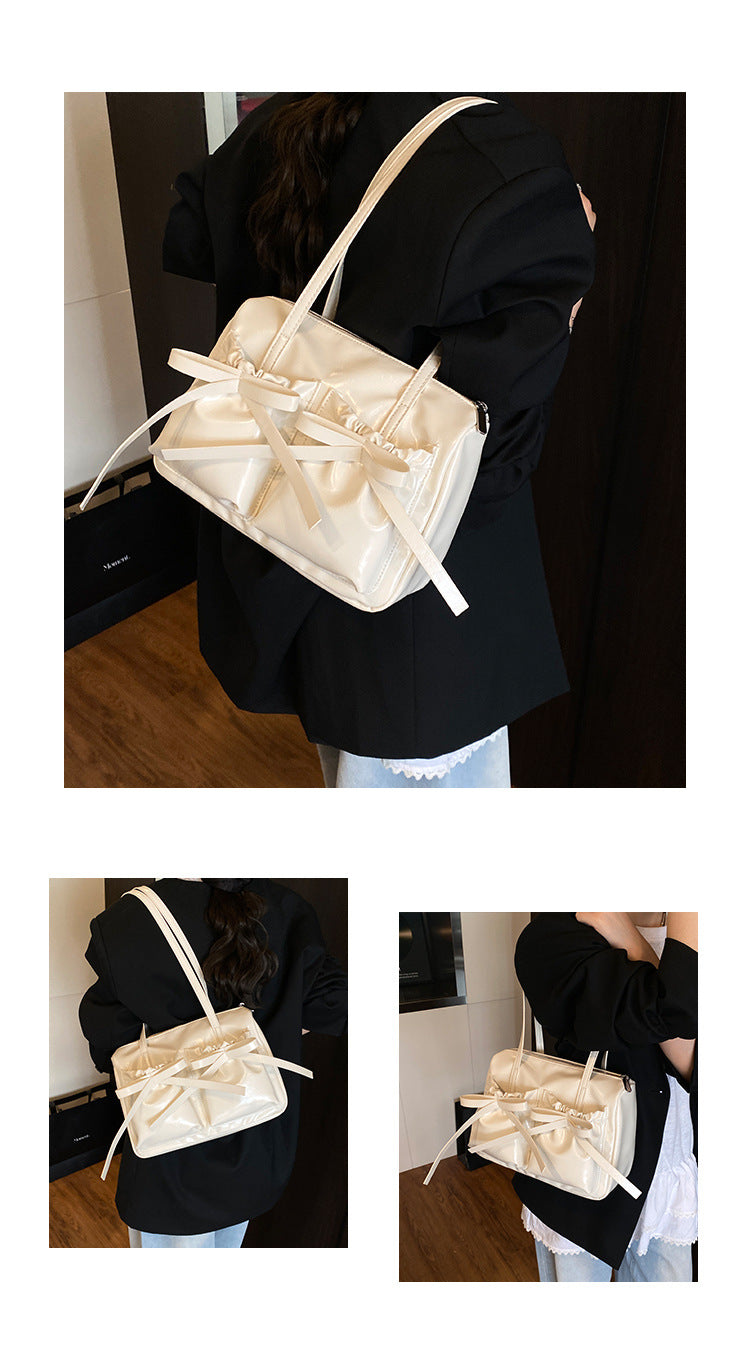Pleather Bow Shoulder Bag