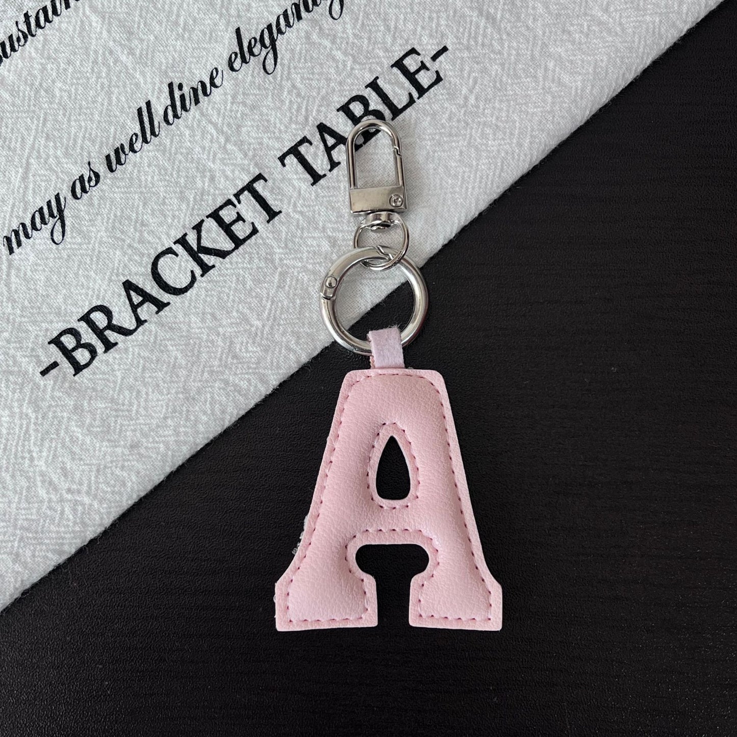 Colored Letter Charm Keychain