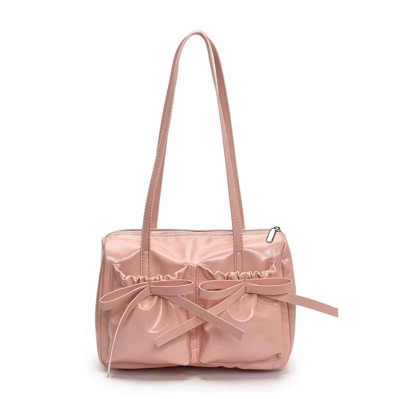Pleather Bow Shoulder Bag