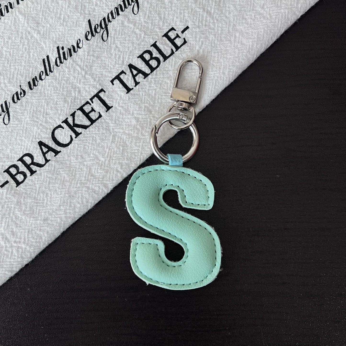 Colored Letter Charm Keychain