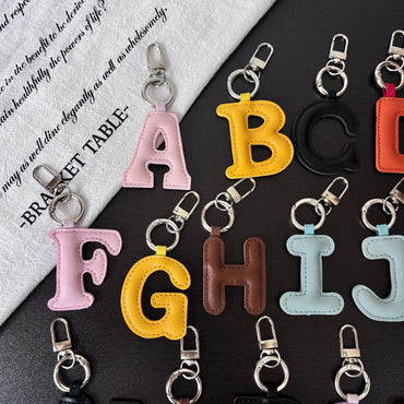 Colored Letter Charm Keychain