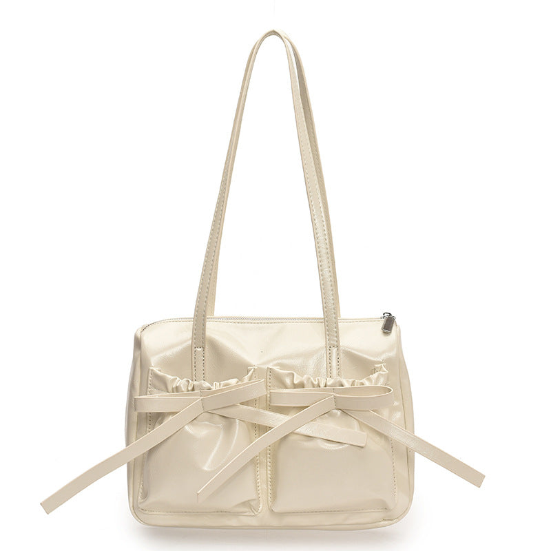 Pleather Bow Shoulder Bag