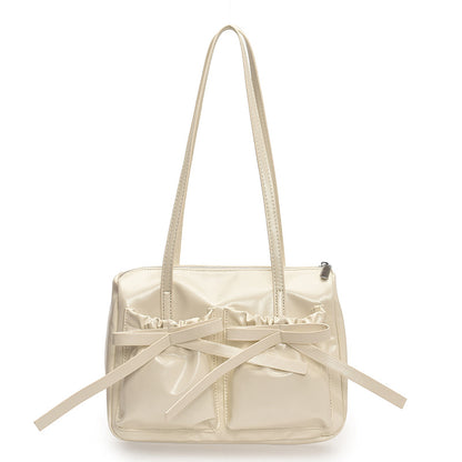 Pleather Bow Shoulder Bag